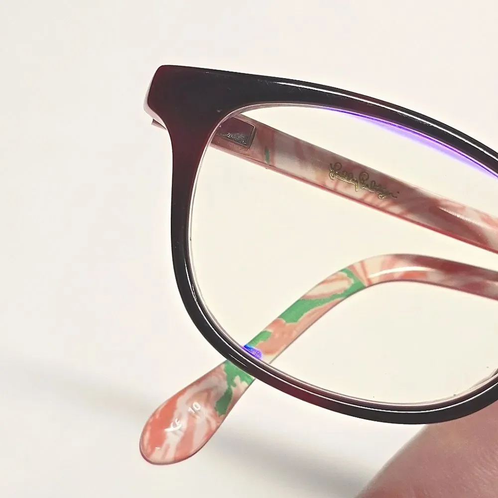 Lilly Pulitzer Girls Pink Burgundy Eyeglasses Frames 45-15-125